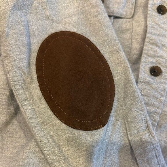 Crewcuts Boys Gray Button-Up Shirt with Brown Elbow Patches - Size 6/7 - Picture 4 of 7